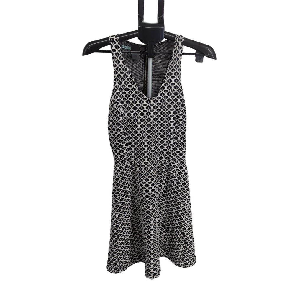 EUC Maurices Cotton Blend‎ Black White Diamond Dress Women Small